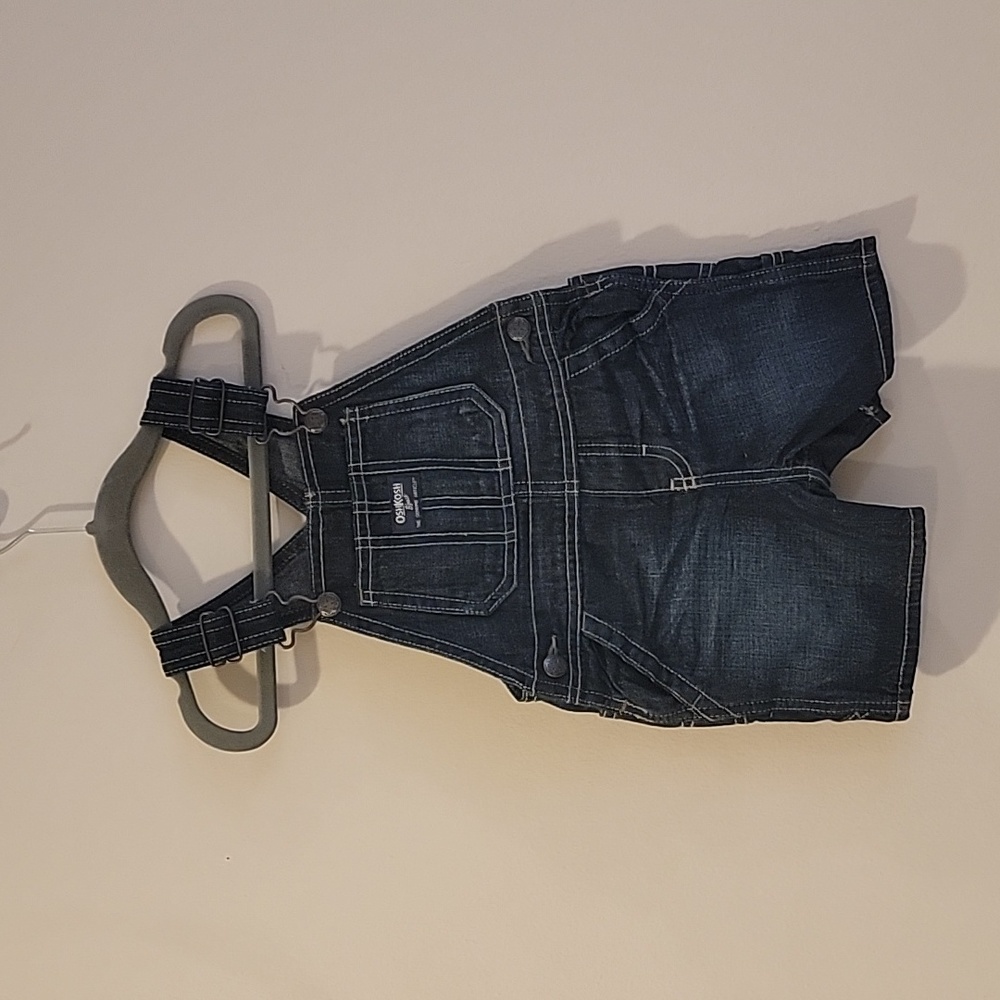 Oshkosh b'gosh 18 month denim chambray jeans overalls shorts painter pockets